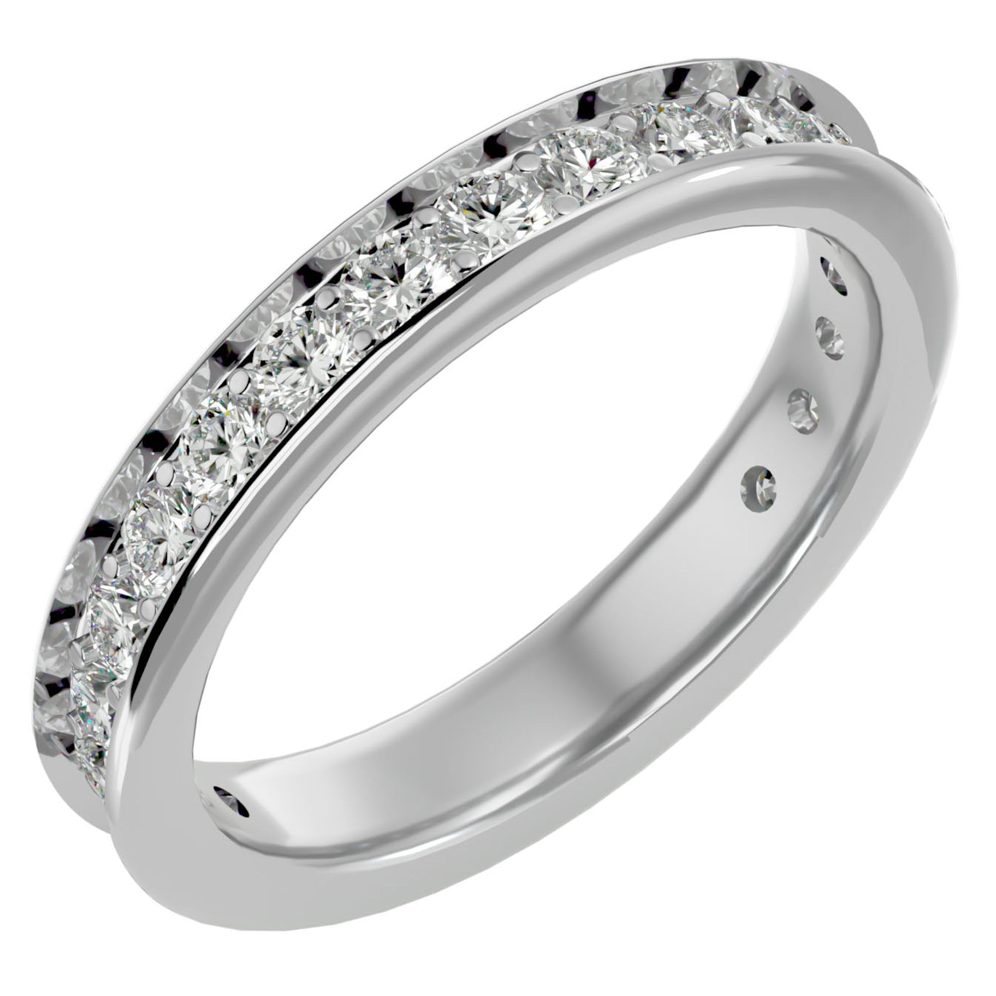 Verighetă din Aur 14k cu Diamante Naturale Eternity de 1.12 ct din 14k Aur Alb - Castelo.ro