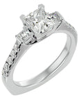 Inel de Logodnă cu Trei Moissanite In Forma De Prințesă de 1.72 ct din Platina - Castelo.ro