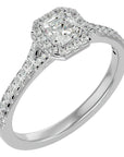 Inel de Logodnă Retro Pavé cu Diamante Naturale de 0.46 ct din Platina - Castelo.ro