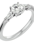 Inel de Logodnă cu Trei Moissanite de 0.93 ct din Platina - Castelo.ro