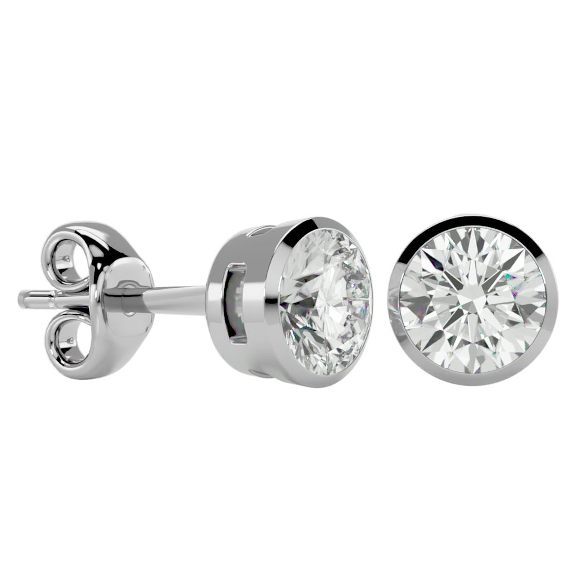 Cercei cu Diamant Natural In Montură Bezel de 1.18 ct din - Castelo.ro