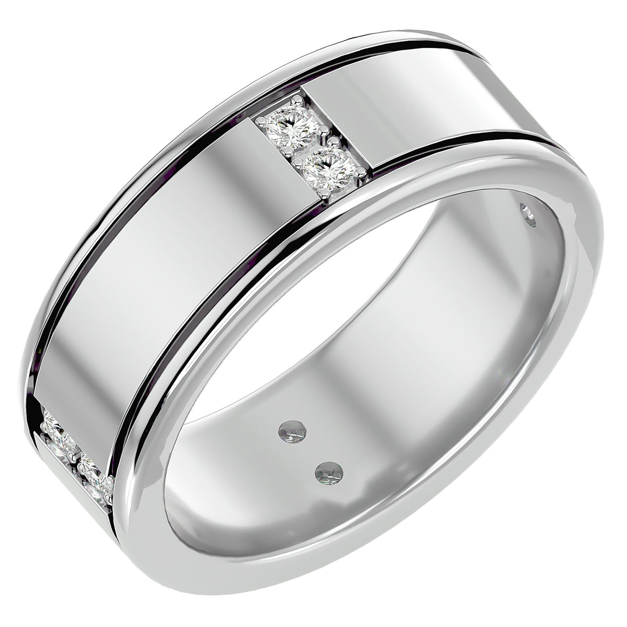 Verighetă Forte cu Diamante Naturale de 0.28 ct din Platina - Castelo.ro