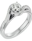 Inel de Logodnă din Aur 14k cu Moissanite Pavé în Spirală Eternă de 0.61 ct din 14k Aur Alb - Castelo.ro