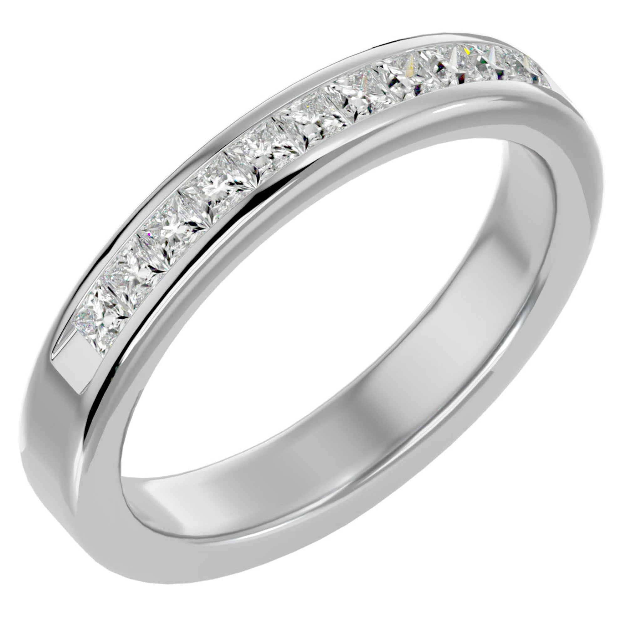 Verighetă cu Moissanite Eternity de 0.55 ct din Platina - Castelo.ro