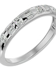 Inel Bagheta Eternity din Aur 14k cu Diamante Naturale de 0.56 ct din 14k Aur Alb - Castelo.ro