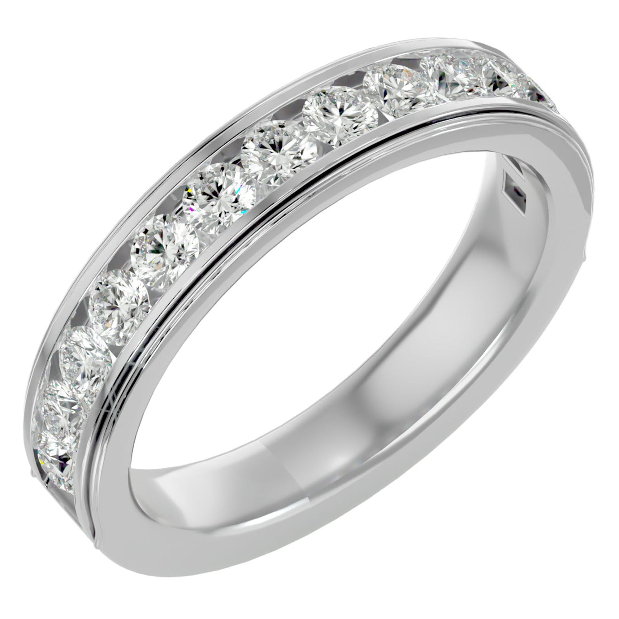 Verighetă cu Moissanite Eternity de 0.92 ct din Platina - Castelo.ro