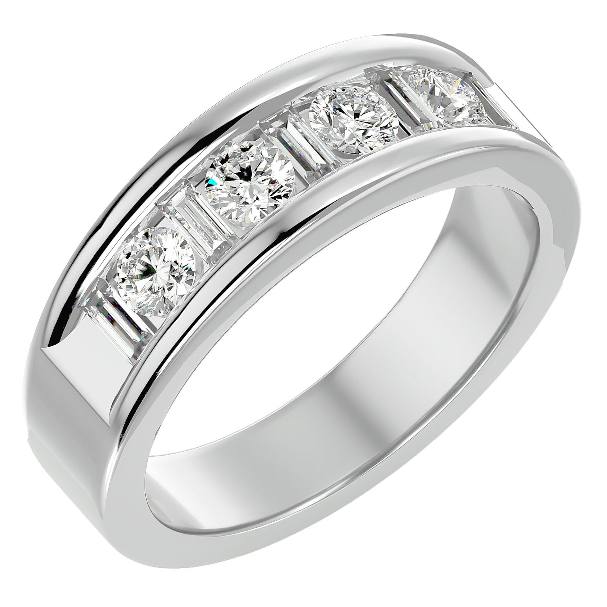 Verighetă Eternă din Aur 14k cu Diamante Naturale de 1.24 ct din 14k Aur Alb - Castelo.ro