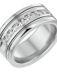 Verighetă Juliette din Aur 14k cu Bandă De Diamante Naturale de 1.01 ct din 14k Aur Alb - Castelo.ro