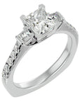 Inel de Logodnă cu Trei Diamante Create în Laborator In Forma De Prințesă de 1.72 ct din Platina - Castelo.ro