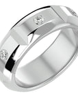 Verighetă cu Bandă De Diamante Create în Laborator de 0.18 ct din Platina - Castelo.ro