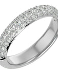 Inelul Promisiunii din Aur 14k cu Diamante Create în Laborator Pavé de 0.77 ct din 14k Aur Alb - Castelo.ro