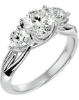 Inel de Logodnă din Aur 14k cu Trei Diamante Create în Laborator de 2.22 ct din 14k Aur Alb - Castelo.ro