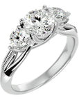 Inel de Logodnă cu Trei Diamante Naturale de 2.22 ct din Platina - Castelo.ro