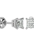 Cercei Stud Montură Prințesă din Aur 14k cu Diamant Creat în Laborator de 1 ct din 14k Aur Alb - Castelo.ro