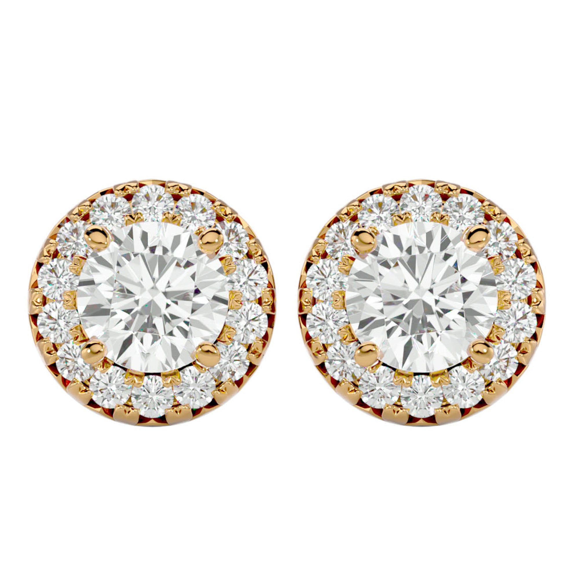 Cercei Delicați Aurora Cu Moissanite de 0.99 ct din 18k Aur Galben - Castelo.ro
