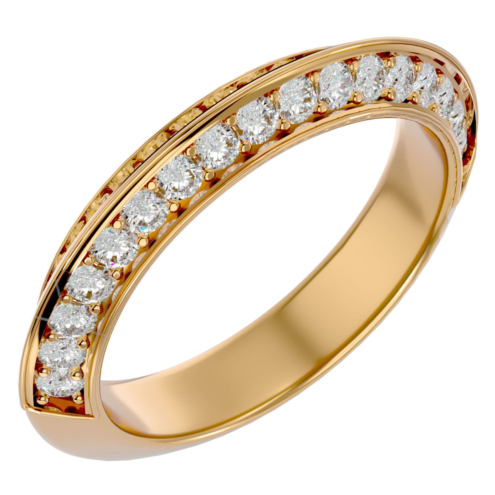 Inel Etern Dual cu Diamante Naturale de 1.02 ct din 18k Aur Galben - Castelo.ro