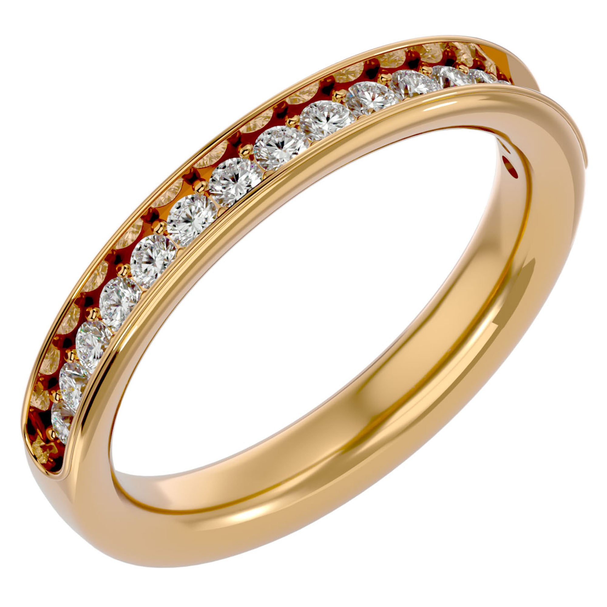 Inel Eternity Cu Diamante Naturale de 0.41 ct din 18k Aur Galben - Castelo.ro