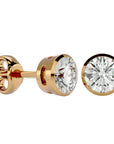 Cercei cu Diamant Creat în Laborator In Montură Bezel de 1.18 ct din 18k Aur Galben - Castelo.ro