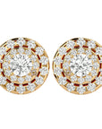 Cercei Halo Distins Cu Diamante Naturale de 1.97 ct din 18k Aur Galben - Castelo.ro