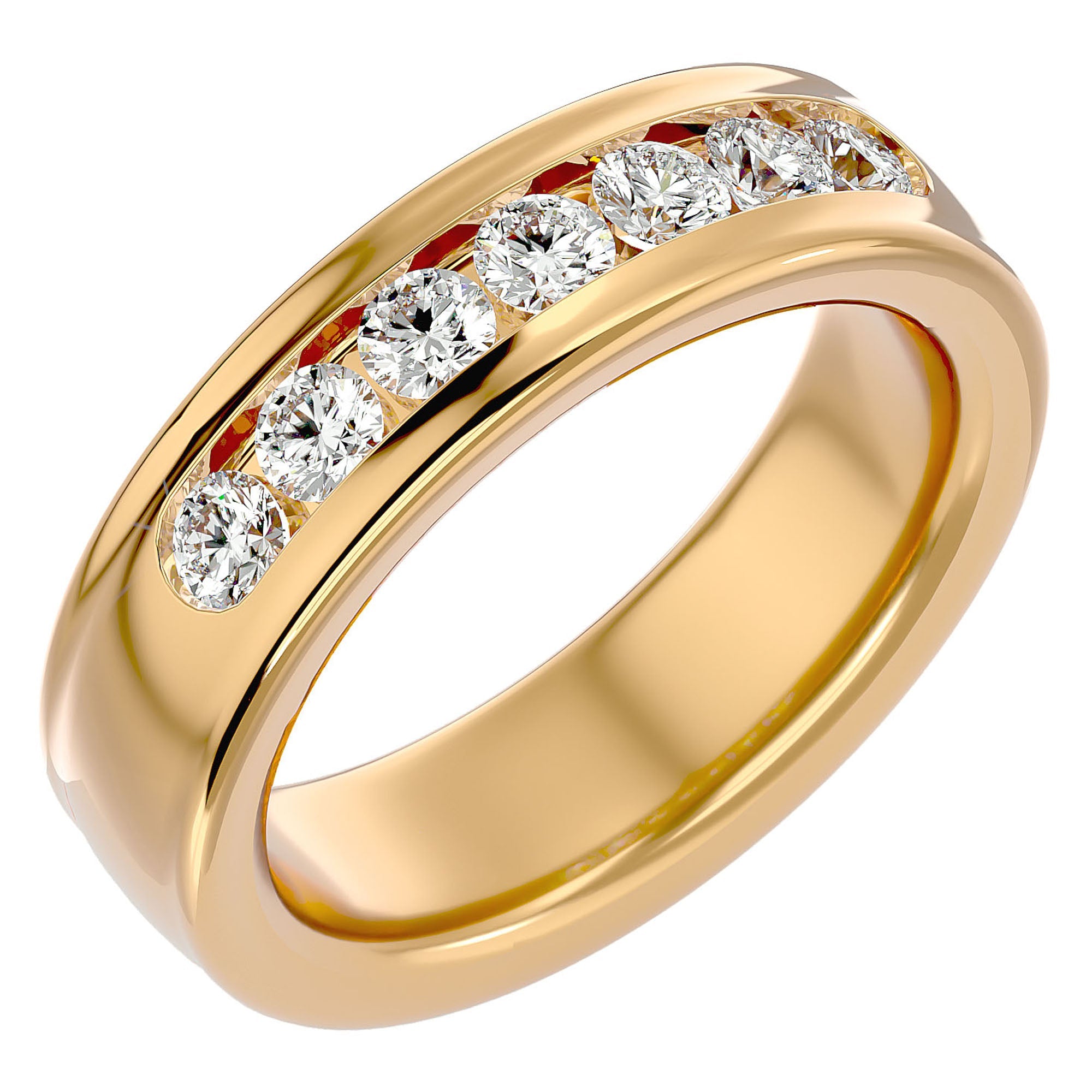 Verighetă din Aur 14k cu Bandă De Diamante Naturale de 1.03 ct din 14k Aur Galben - Castelo.ro