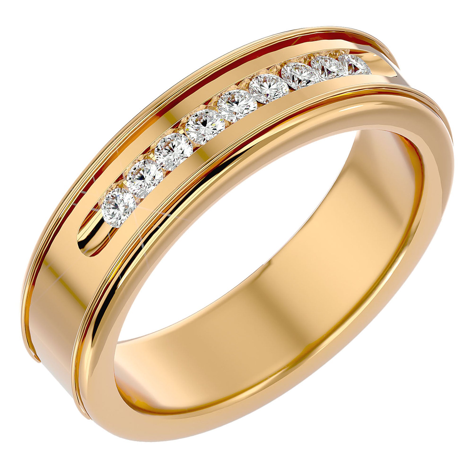 Verighetă Céline din Aur 14k cu Bandă De Diamante Naturale de 0.31 ct din 14k Aur Galben - Castelo.ro