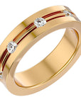 Verighetă cu Bandă De Diamante Create în Laborator de 0.56 ct din 18k Aur Galben - Castelo.ro