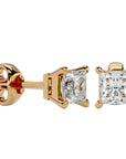Cercei Stud Montură Prințesă cu Diamant Natural de 1 ct din 18k Aur Galben - Castelo.ro