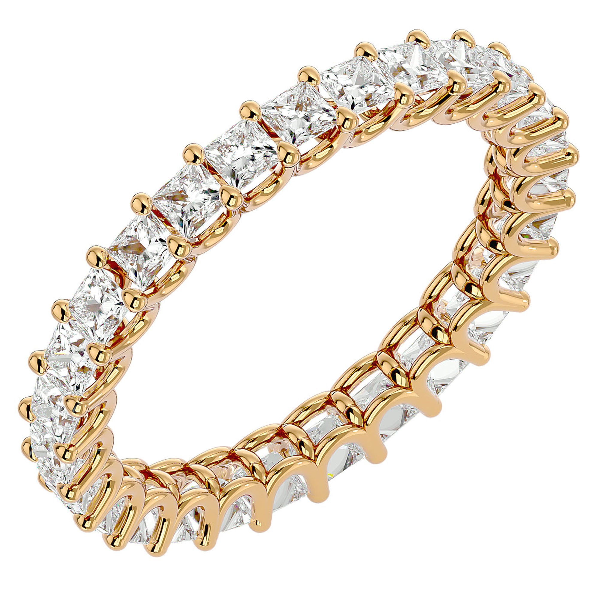 Inel Eternitate cu Diamante Naturale de 1.93 ct din 18k Aur Galben - Castelo.ro