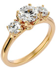 Inel de Logodnă Vivienne cu Trei Diamante Naturale de 1.62 ct din 18k Aur Galben - Castelo.ro