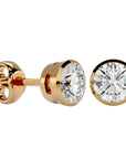 Cercei cu Diamant Natural In Montură Bezel de 1.18 ct din 18k Aur Galben - Castelo.ro