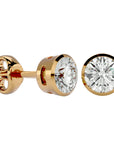 Cercei cu Diamant Natural In Montură Bezel de 1.18 ct din 18k Aur Galben - Castelo.ro