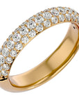 Inel Triplu Micro Pavé din Aur 14k cu Diamante Naturale de 0.90 ct din 14k Aur Galben - Castelo.ro