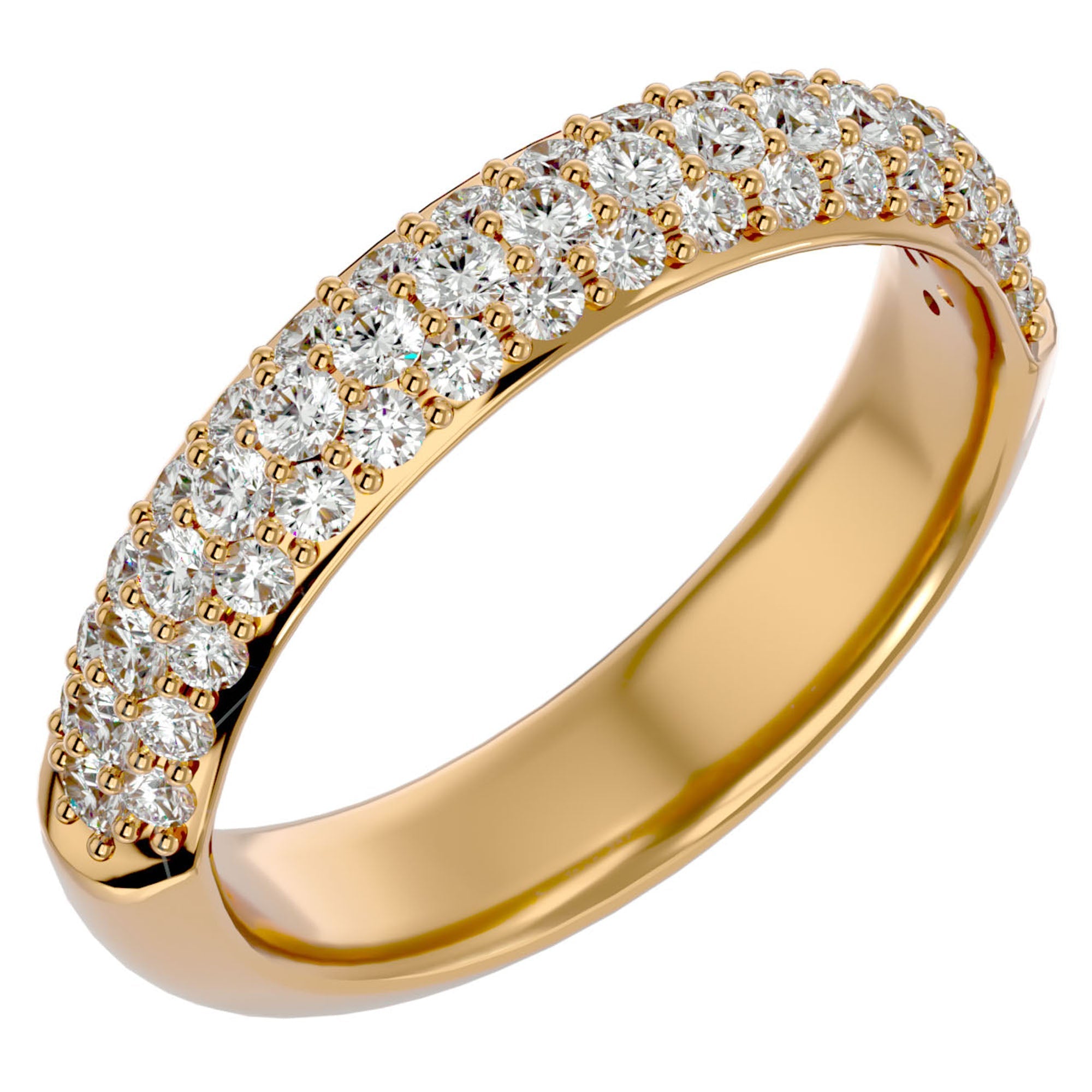 Inelul Promisiunii din Aur 14k cu Diamante Create în Laborator Pavé de 0.77 ct din 14k Aur Galben - Castelo.ro