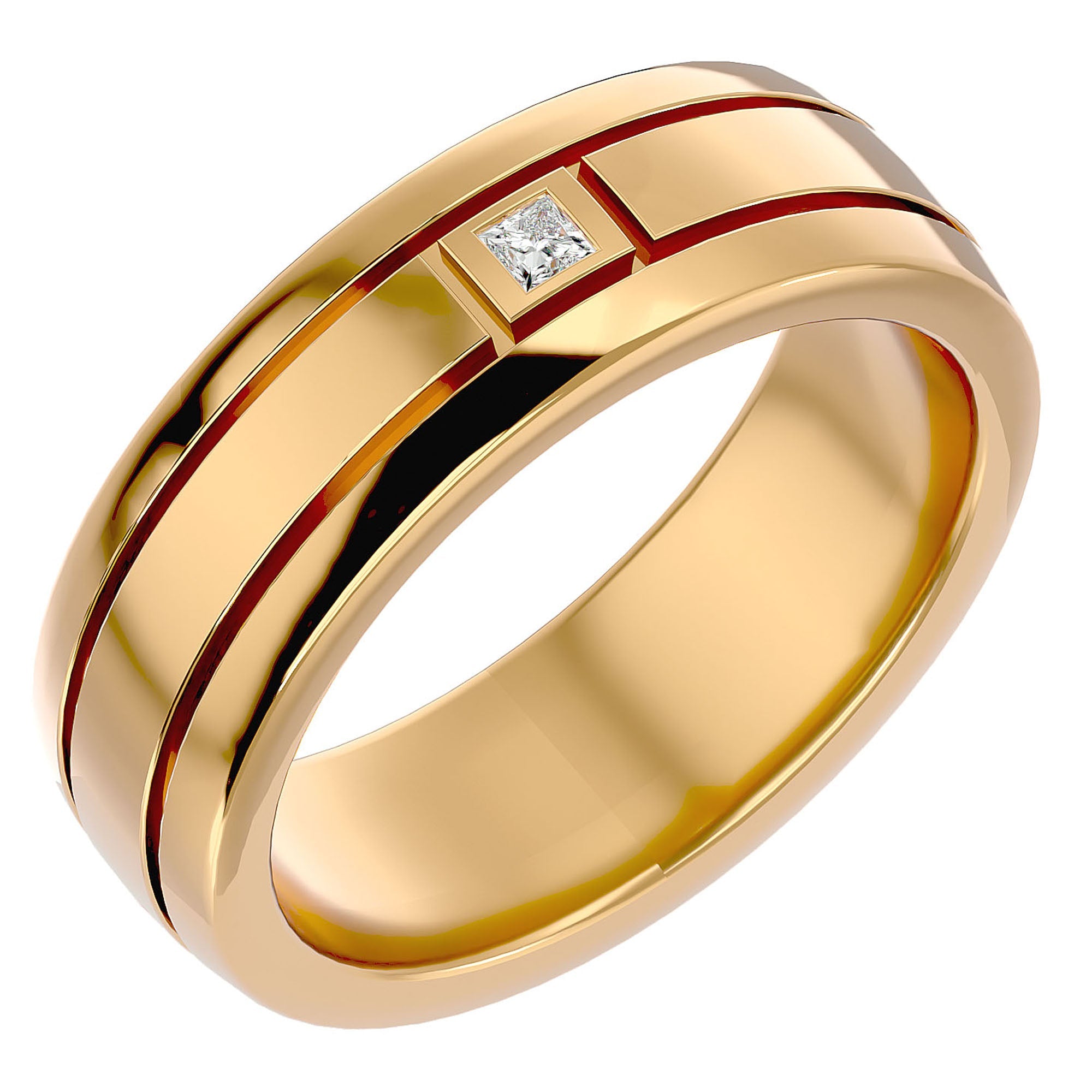 Verighetă Aurora din Aur 14k cu Diamant Natural de 0.06 ct din 14k Aur Galben - Castelo.ro
