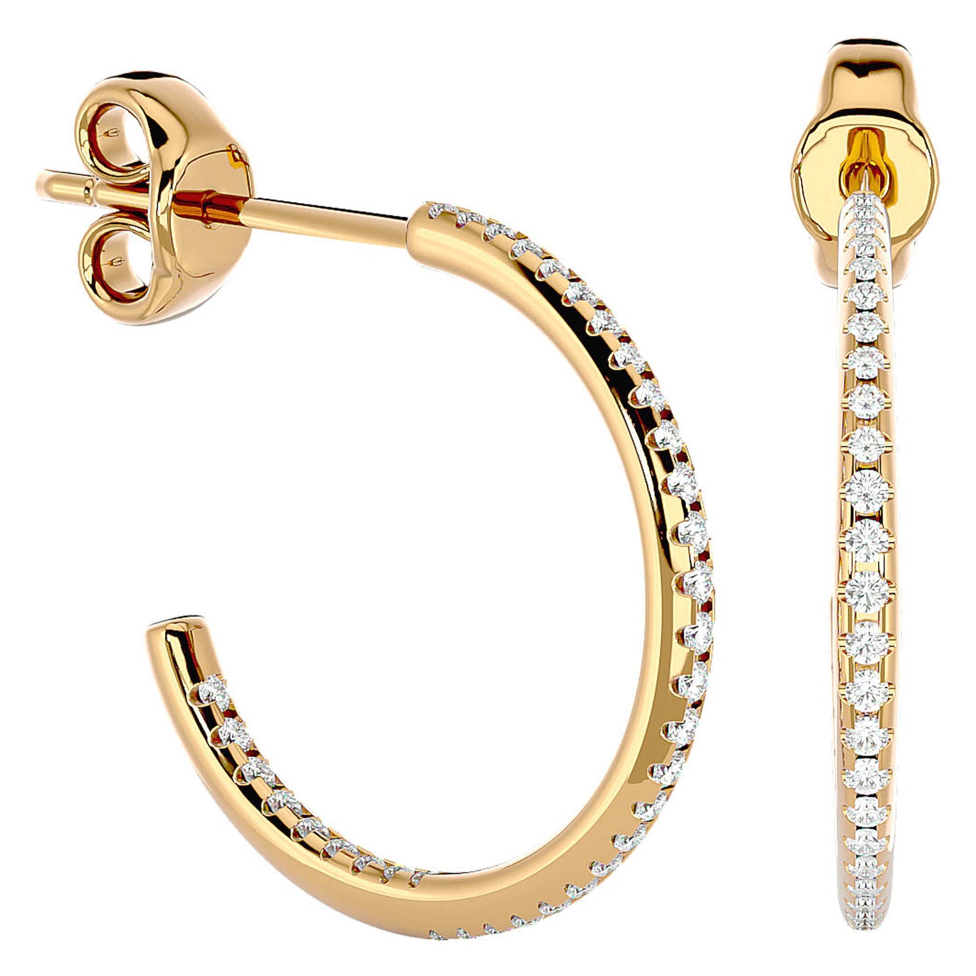 Cercei Cununa Nobilă din Aur 14k cu Diamante Create în Laborator de 0.38 ct din 14k Aur Galben - Castelo.ro