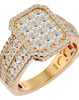 Inel Nobil din Aur 14k cu Diamante Naturale Pavé de 1.53 ct din 14k Aur Galben - Castelo.ro