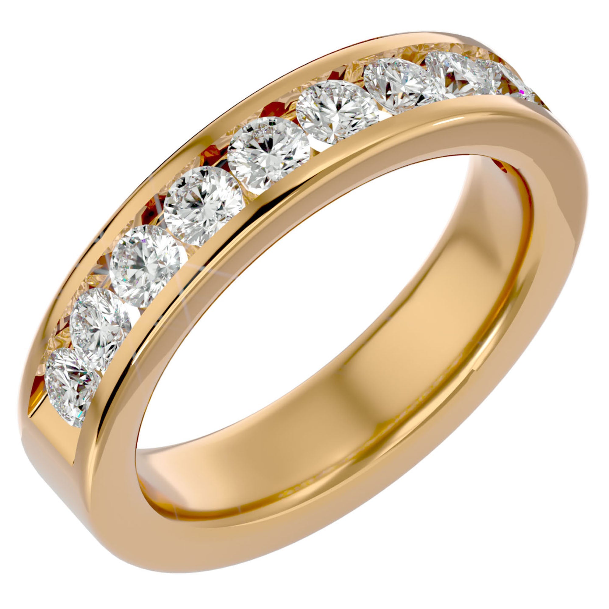Verighetă cu Moissanite Eternity de 1.01 ct din 18k Aur Galben - Castelo.ro