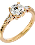 Inel de Logodnă cu Trei Moissanite de 1.22 ct din 18k Aur Galben - Castelo.ro