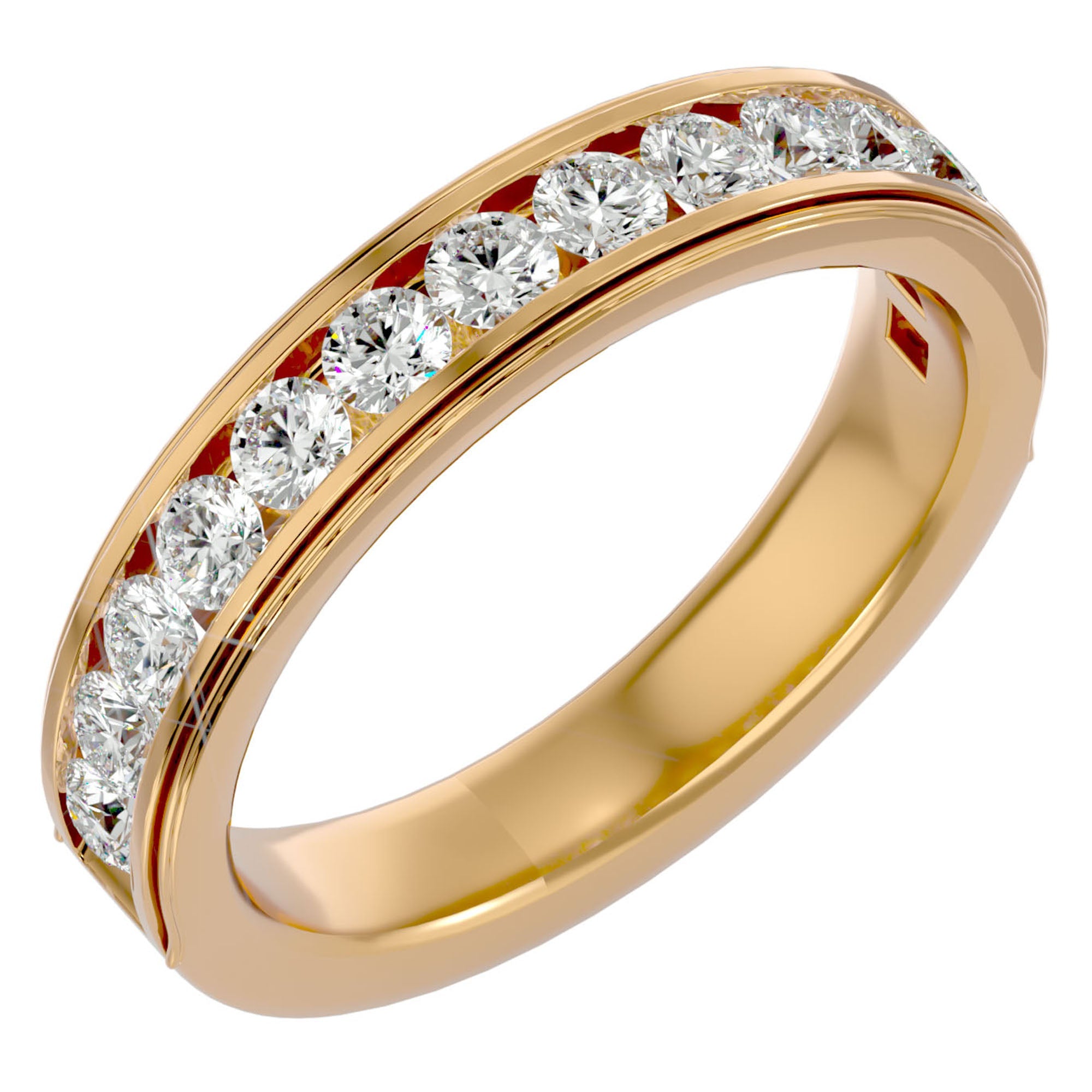 Verighetă cu Moissanite Eternity de 0.92 ct din 18k Aur Galben - Castelo.ro