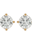 Cercei Stud din Aur 14k Cu Diamante Create în Laborator Tăietură Rotundă Briliantă de 1.05 ct din 14k Aur Galben - Castelo.ro