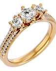 Inel de Logodnă Solitaire Pavè din Aur 14k cu Diamante Create în Laborator de 0.90 ct din 14k Aur Galben - Castelo.ro