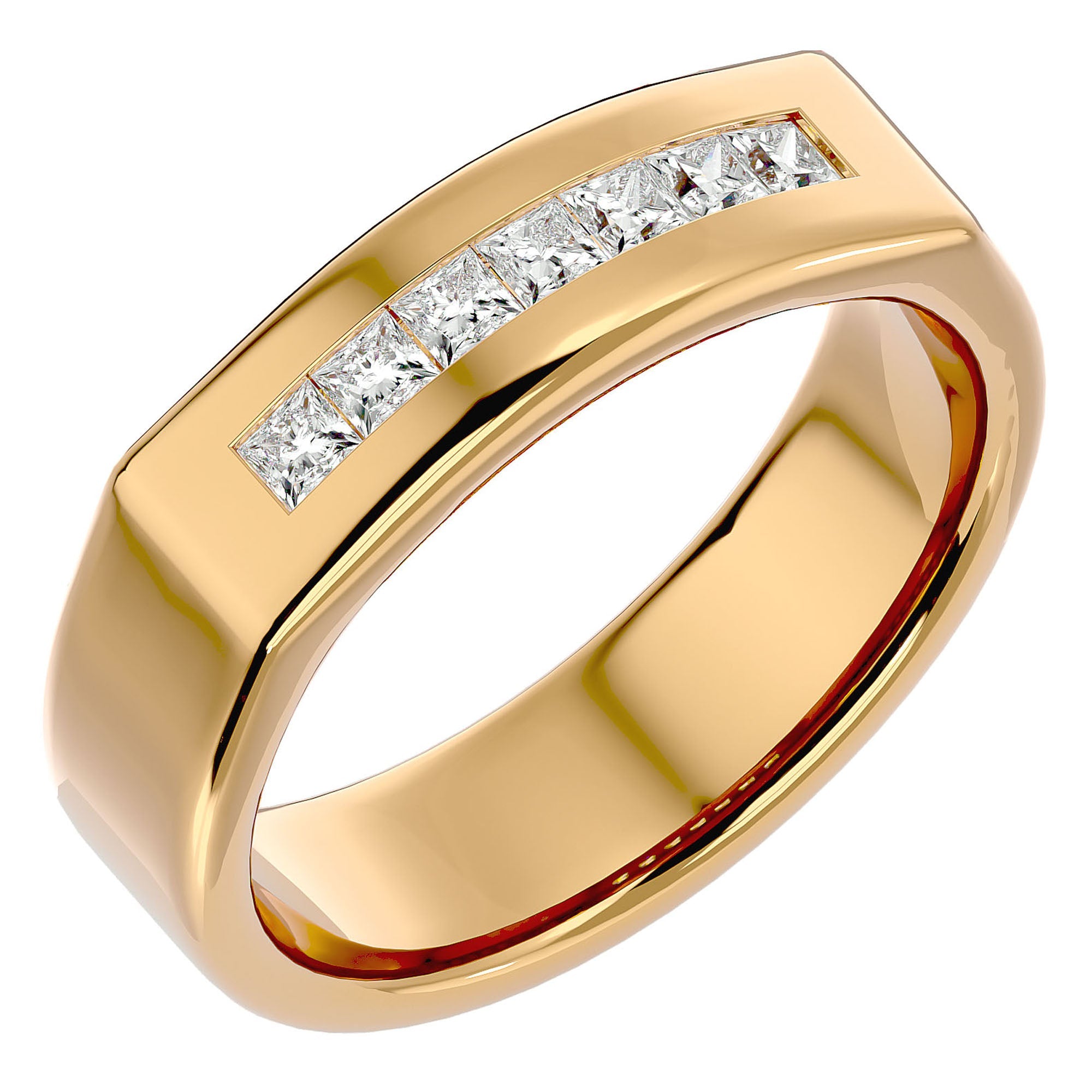 Verighetă Clasică cu Diamante Naturale de 0.50 ct din 18k Aur Galben - Castelo.ro