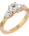 Inel de Logodnă Hélène cu Trei Moissanite de 2.18 ct din 18k Aur Galben - Castelo.ro