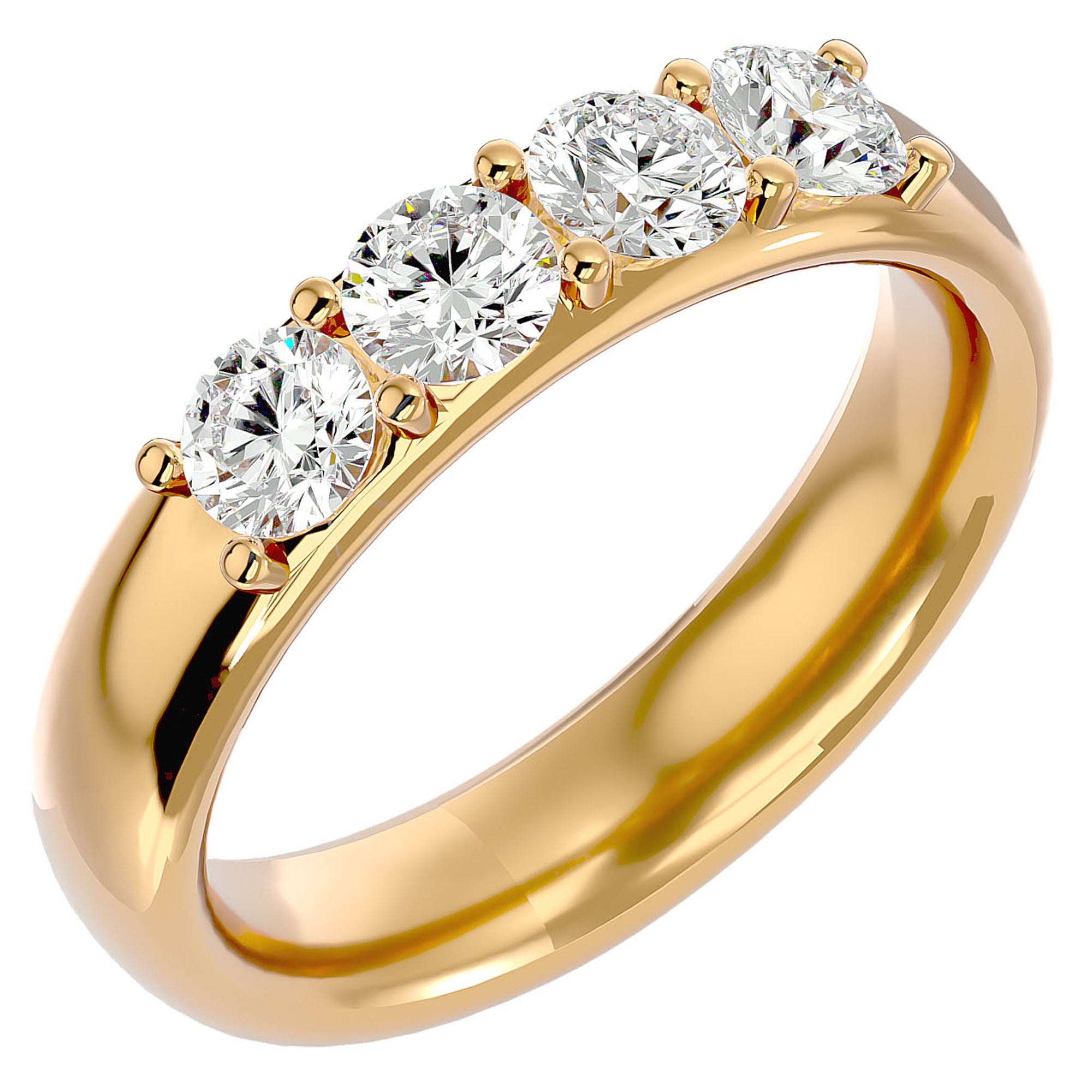 Verighetă Eternity din Aur 14k cu 4 Diamante Naturale de 0.96 ct din 14k Aur Galben - Castelo.ro