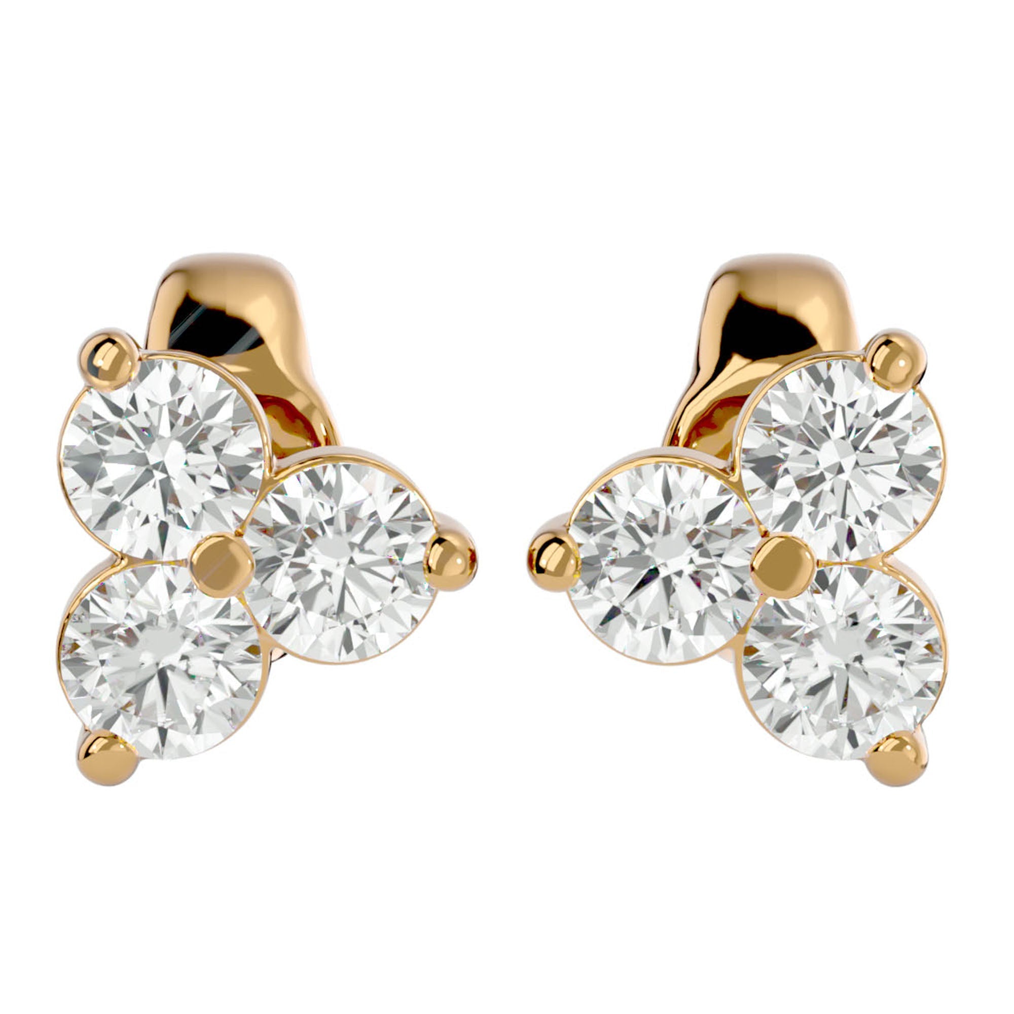 Cercei Stud Martini din Diamante Create în Laborator de 0.44 ct din 18k Aur Galben - Castelo.ro