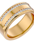 Verighetă Solène Cu Două Rânduri De Diamante Create în Laborator de 0.46 ct din 18k Aur Galben - Castelo.ro