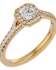 Inel de Logodnă Retro Pavé cu Moissanite de 0.46 ct din 18k Aur Galben - Castelo.ro