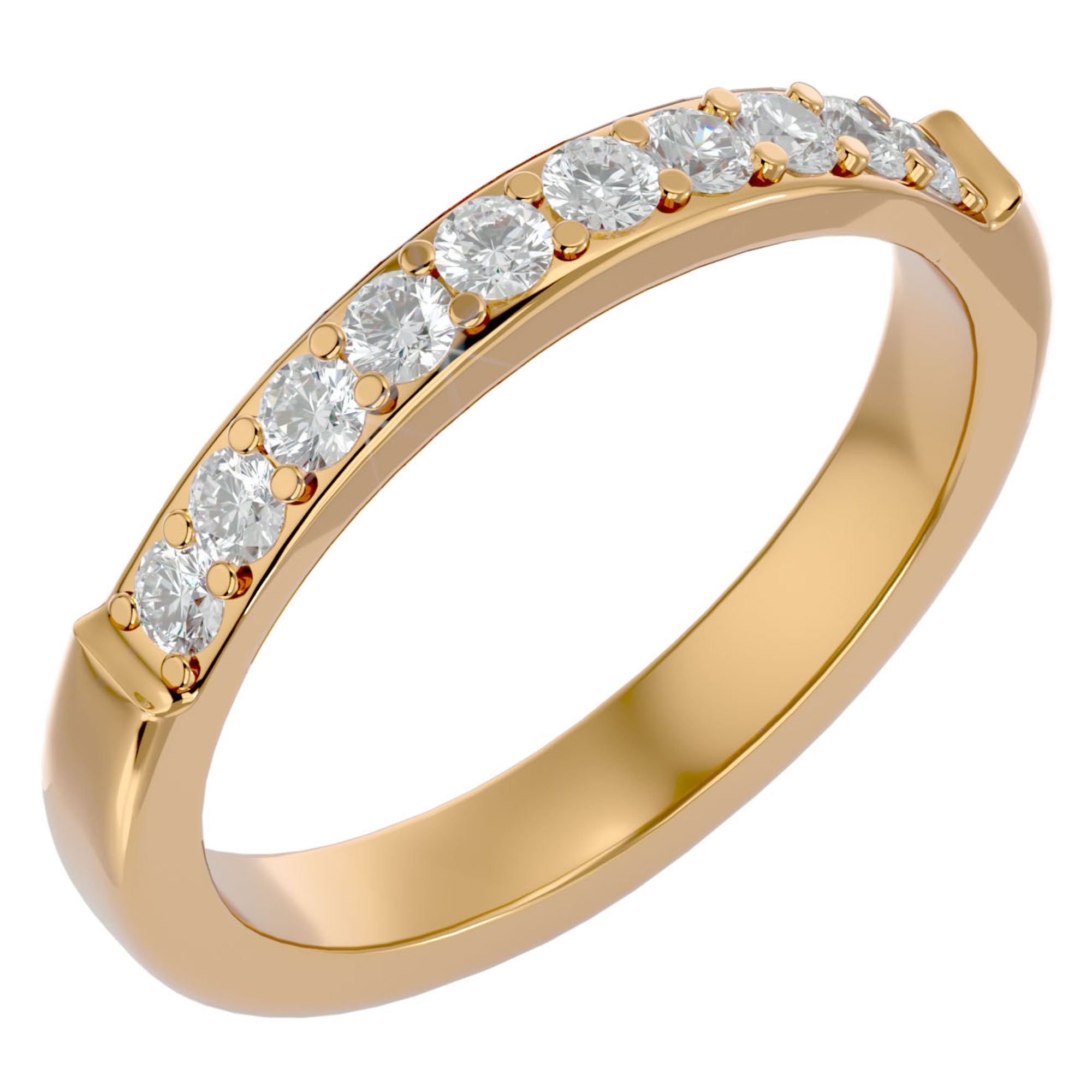 Inel Eternity Cu Moissanite de 0.40 ct din 18k Aur Galben - Castelo.ro