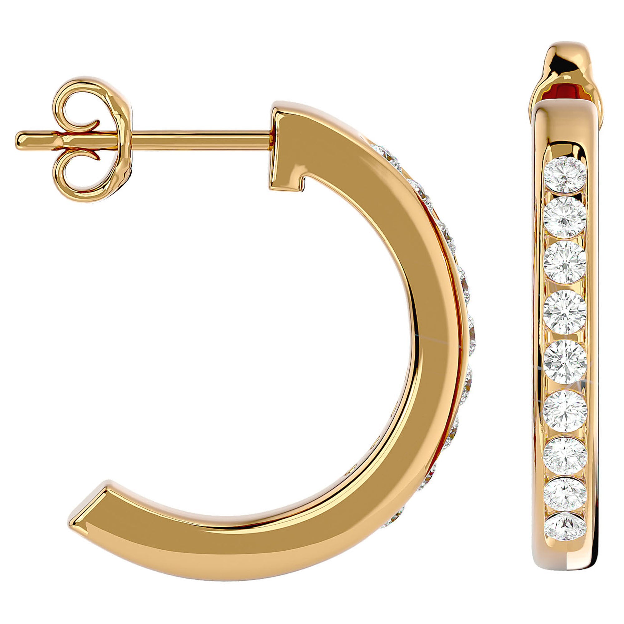 Cercei Hoop Nobili cu Moissanite de 0.46 ct din 18k Aur Galben - Castelo.ro