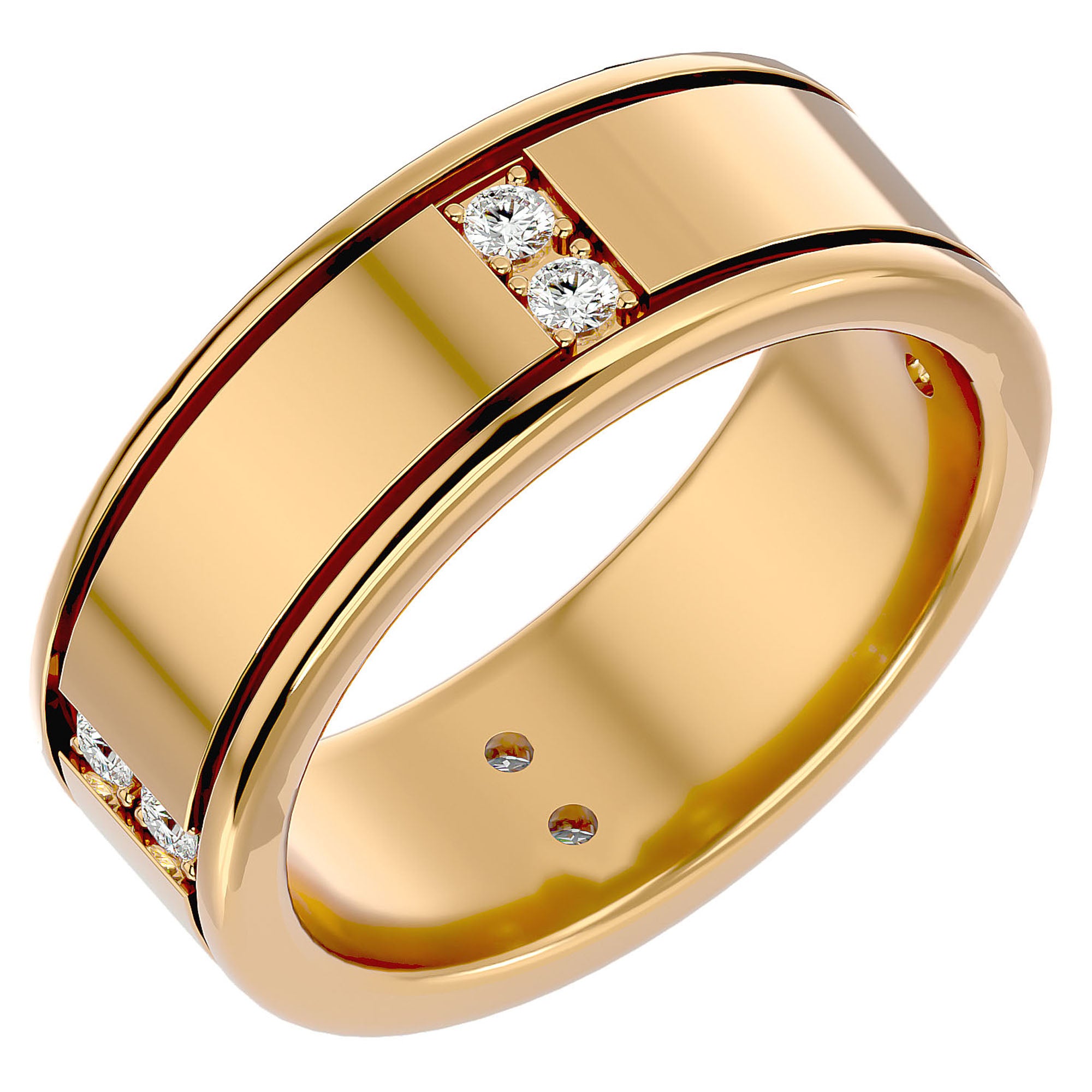 Verighetă Forte cu Diamante Naturale de 0.28 ct din 18k Aur Galben - Castelo.ro